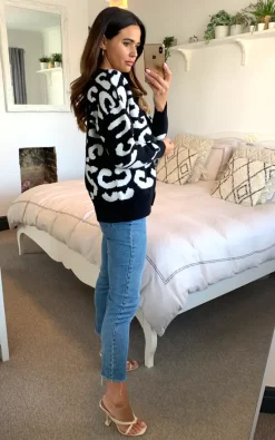 Wholesale ???? D.Anna Black And White Leopard Button Down Ribbed Knit V Neck Cardigan ???? -Aftershock London Shop unnamed file 535