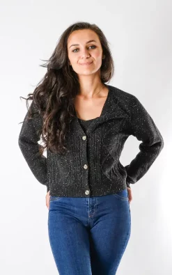 Flash Sale ✔️ Pinstripe Andresa Cable Knitted Bra Let Cardigan Set In Black ???? -Aftershock London Shop unnamed file 550