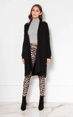 Promo ???? Lanti Long Cardigan With Patch Pockets In Black ????