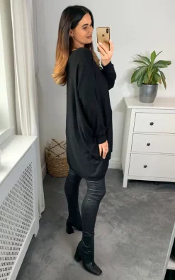 Flash Sale ???? HOXTON GAL Oversized Long Sleeves Crew Neck Jumper With Button Detailed Back In Black ???? -Aftershock London Shop unnamed file 57