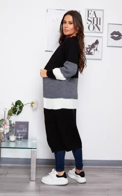 Wholesale ???? Girl In Mind Maxine Longline Striped Cardigan Black ???? -Aftershock London Shop unnamed file 588