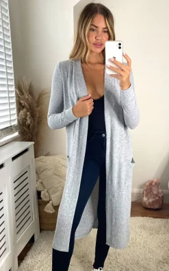 Outlet ???? Noisy May Longline Open Front Cardigan In Light Grey ⌛ -Aftershock London Shop unnamed file 591