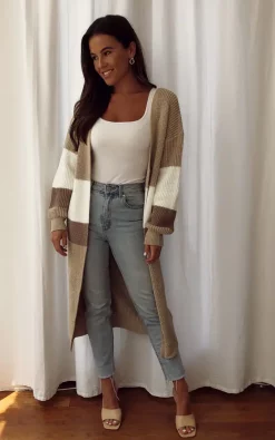 Best reviews of ???? Girl In Mind Cara Panelled Longline Cardigan Beige ????