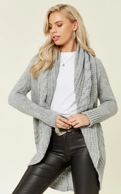 Brand new ⭐ Love Chunky Pleat Long Cardigan In Light Grey ????