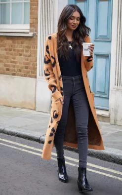 Flash Sale ???? Liquorish Animal Pattern Longline Cardigan In Brown ???? -Aftershock London Shop unnamed file 647