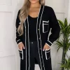 Buy ???? AX Paris Black And White Contrast Detail Knitted Cardigan ????