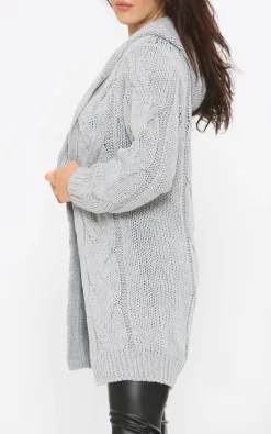 Outlet ???? IKRUSH Lexi Cable Knit Long Line Hooded Cardigan In Grey ✔️ -Aftershock London Shop unnamed file 667