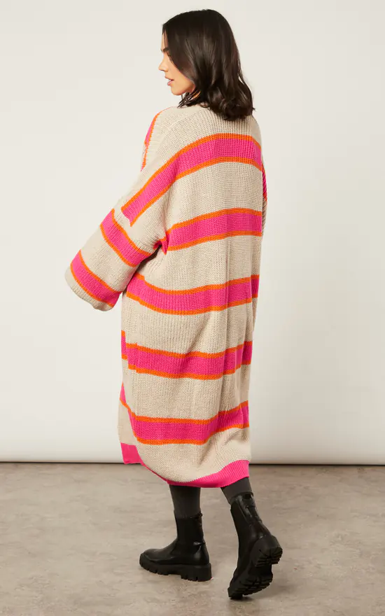 Flash Sale ✔️ Jenerique Multicolour Longline Cardigan In Beige/Pink ???? 4 Flash Sale ✔️ Jenerique Multicolour Longline Cardigan In Beige/Pink ???? - Image 4