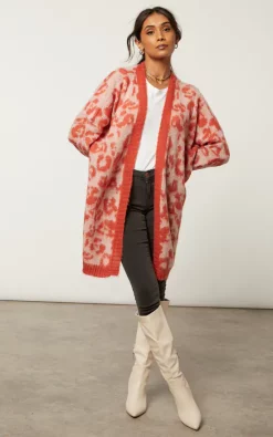 Best Pirce ???? Religion Longline Fame Cardigan In Burnt Orange Leopard Spot Jacquard ???? 6 Best Pirce ???? Religion Longline Fame Cardigan In Burnt Orange Leopard Spot Jacquard ???? -Aftershock London Shop unnamed file 679