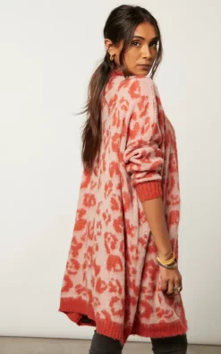 Best Pirce ???? Religion Longline Fame Cardigan In Burnt Orange Leopard Spot Jacquard ???? 7 Best Pirce ???? Religion Longline Fame Cardigan In Burnt Orange Leopard Spot Jacquard ???? -Aftershock London Shop unnamed file 680