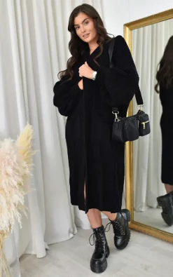 Flash Sale ???? IKRUSH Piper Longline Balloon Sleeve Knitted Cardigan In Black ????