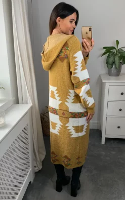 Wholesale ???? APRICOT Mustard Aztec Longline Hooded Cardigan ???? -Aftershock London Shop unnamed file 719