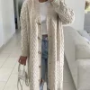 Promo ???? JustYourOutfit Cream Cable Knit Long Button Cardigan ????