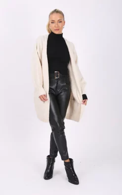 Top 10 ???? Pretty Moi Beige Longline Knitted Open Cardigan One Size Fit (10 16) ???? -Aftershock London Shop unnamed file 726