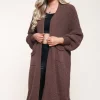 New ???? GIGILAND UK Brown Bell Sleeve Oversized Longline Cardigan ????