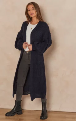 Wholesale ???? Gini London Navy Long Knitted Cardigan ???? -Aftershock London Shop unnamed file 776