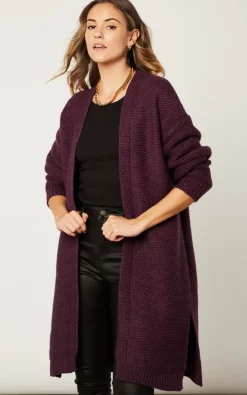 Outlet ???? Jenerique Longline Oversize Cardigan In Dark Purple ????