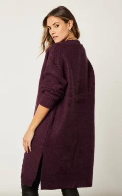 Outlet ???? Jenerique Longline Oversize Cardigan In Dark Purple ???? -Aftershock London Shop unnamed file 781