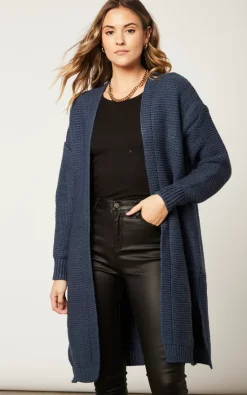 Outlet ???? Jenerique Longline Oversize Cardigan In Navy Blue ⌛