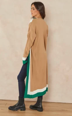 Cheap ⭐ Jenerique Longline Colour Block Cardigan In Camel/Green ???? -Aftershock London Shop unnamed file 813