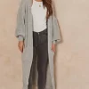 Promo ???? Gini London Light Grey Long Knitted Cardigan ✨
