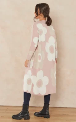 Coupon ???? Jenerique Floral Print Longline Cardigan In Pink/Beige ✨ -Aftershock London Shop unnamed file 828