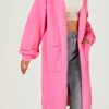 Wholesale ???? FS Collection Relaxed Cozy Soft Cardigan In Fuchsia Pink ????