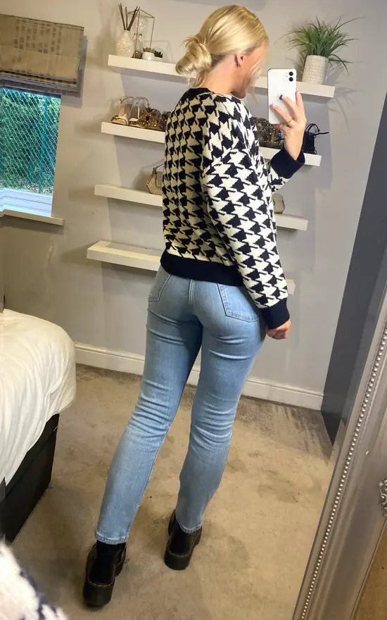 Best Pirce ???? Yumi Houndstooth Cardigan In Black ???? 4 Best Pirce ???? Yumi Houndstooth Cardigan In Black ???? - Image 4