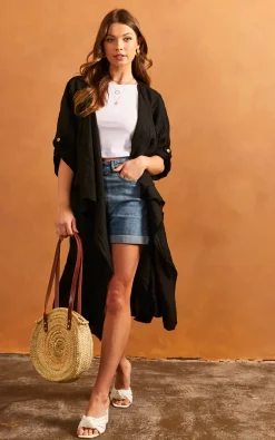 Best Pirce ???? Bella And Blue Long Waterfall Cardigan In Black ⭐ -Aftershock London Shop unnamed file 85