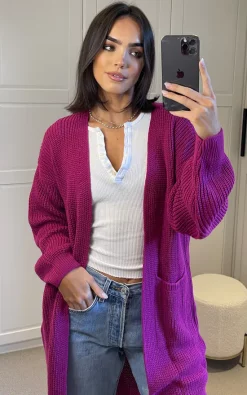 Best Sale ???? Aftershock London Knitted Longline Cardigan With Pockets In Purple ???? -Aftershock London Shop unnamed file 855