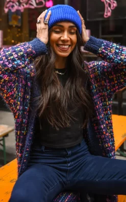 Hot Sale ???? FS Collection Pink Mix Multi Colour Speckles Boucle Check Cardigan In Navy ???? 6 Hot Sale ???? FS Collection Pink Mix Multi Colour Speckles Boucle Check Cardigan In Navy ???? -Aftershock London Shop unnamed file 874