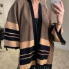Best Sale ✔️ Cameo Rose Brown Kimono Sleeve Knit Cardigan With Black Stripes ????