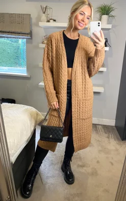 Cheapest ✔️ CY Boutique Cable Knit Design Wool Blended Long Oversized Cardigan In Beige ???? -Aftershock London Shop unnamed file 890