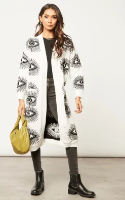 Budget ???? Liquorish Eye Pattern Longline Cardigan In White ???? -Aftershock London Shop unnamed file 902