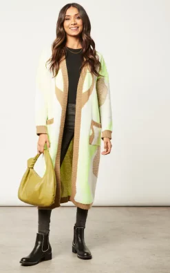 Top 10 ⭐ Liquorish Longline Cardigan In Brown, Green And White ⌛