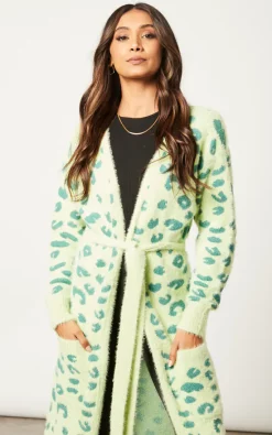 Promo ???? Liquorish Fluffy Longline Cardigan In Green Animal Print ???? -Aftershock London Shop unnamed file 910