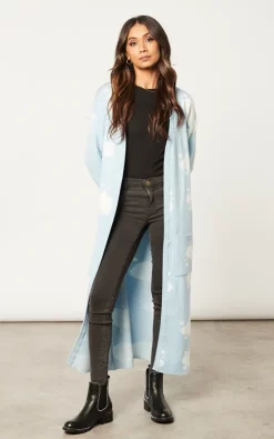 Best deal ???? Liquorish Cloud Pattern Longline Cardigan In Light Blue ???? -Aftershock London Shop unnamed file 922