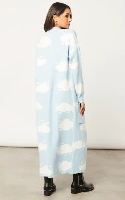 Best deal ???? Liquorish Cloud Pattern Longline Cardigan In Light Blue ???? -Aftershock London Shop unnamed file 923