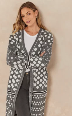 Promo ???? Jenerique Longline Polka Dot Grey Cardigan ???? -Aftershock London Shop unnamed file 940