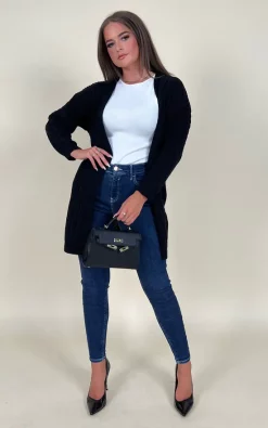 Best Sale ❤️ Girl In Mind Natalie Long Sleeve Cardigan Black ????